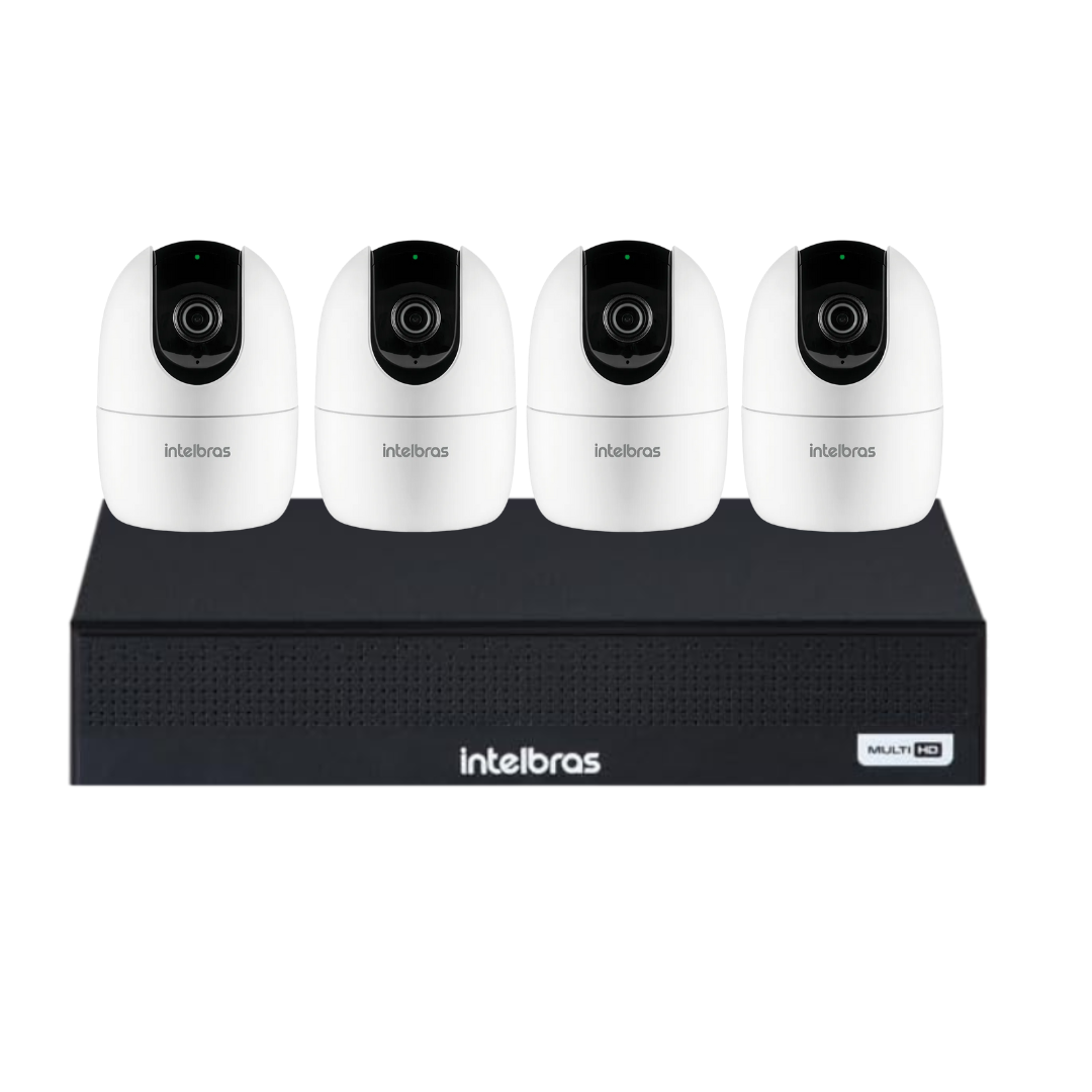 Kit 4 Câmeras Full Hd Im4 C Intelbras Branca Nvd 1404 Intelbras Com 4 Canais