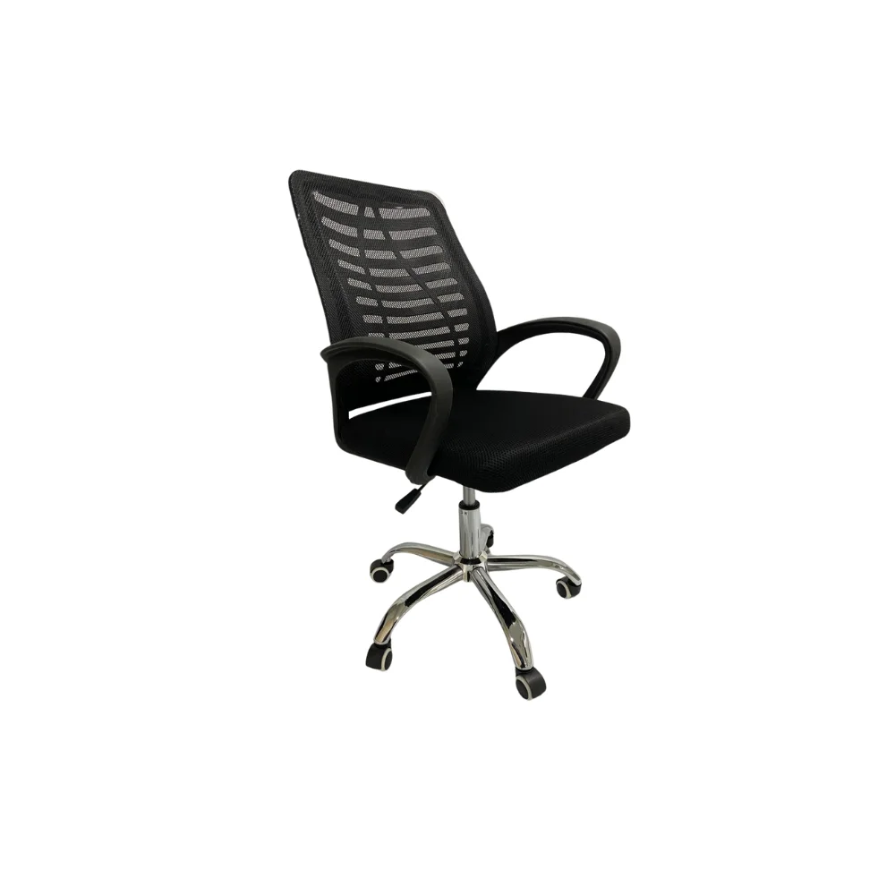 Imagem 2 de 5 do produto Cadeira Escritório Giratória Com Encosto Tela Mesh E Base Cromada Slo-115