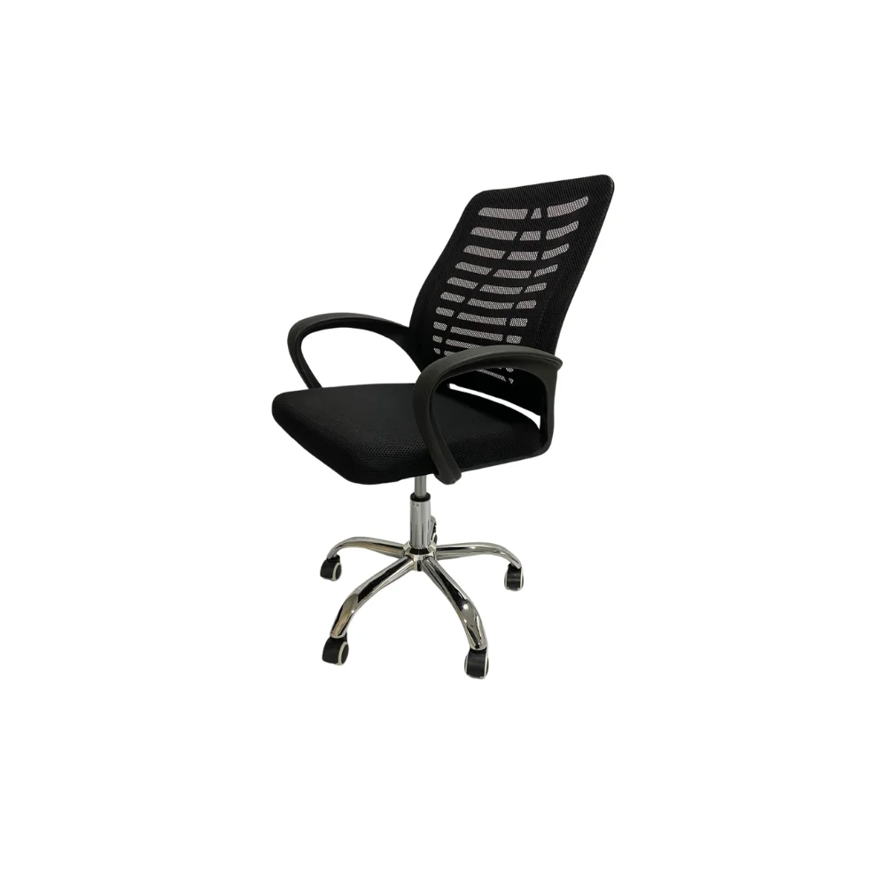 Imagem 3 de 5 do produto Cadeira Escritório Giratória Com Encosto Tela Mesh E Base Cromada Slo-115