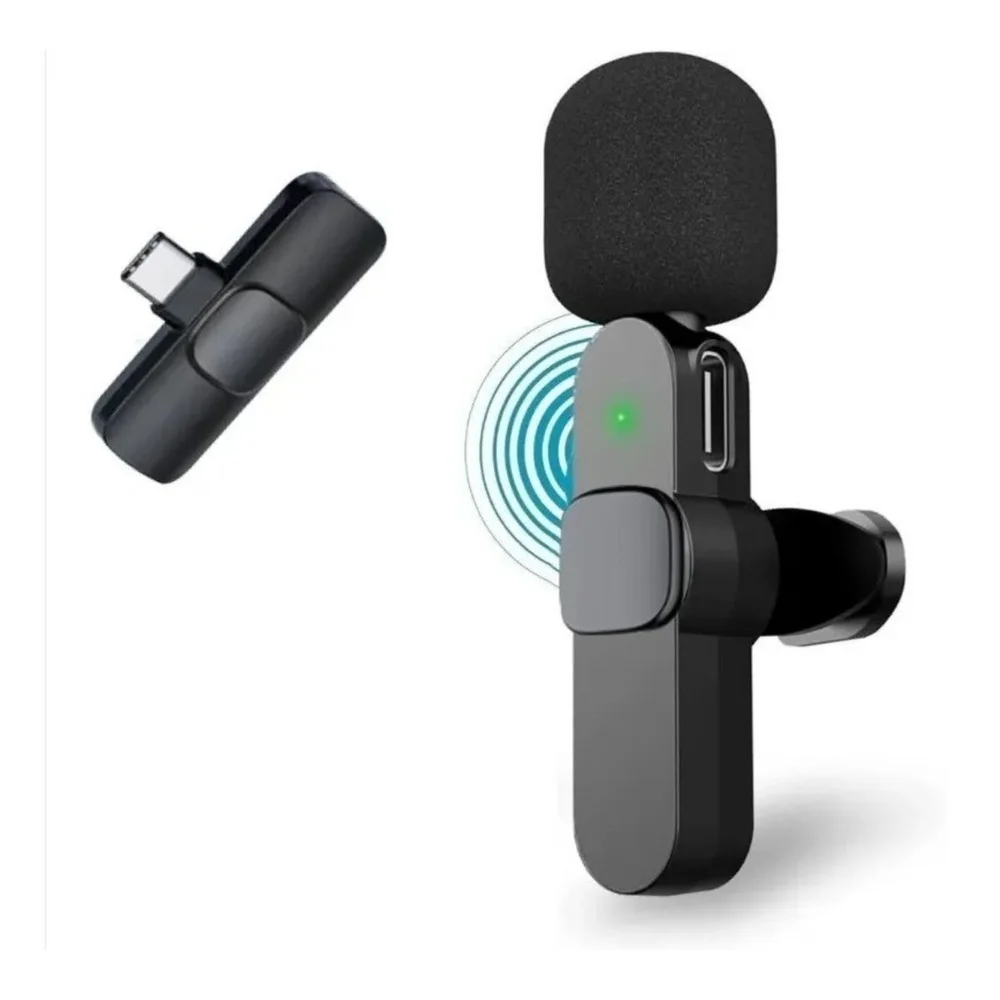 Imagem 3 de 5 do produto Microfone Lapela Sem Fio Tipo C Bluetooth P/ Celular Android