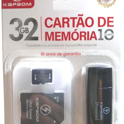 Cartão De Memória 32gb Classe 10 + Adaptador Sd + Pen Drive