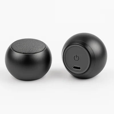 Speaker Bluetooth Compacto 3w Com Design Bolinha E Bateria Durável Cor:preto