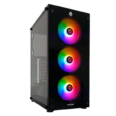 Gabinete Gamer Hayom, Lateral Em Vidro, 3x Fans RGB, Preto - Gb1769