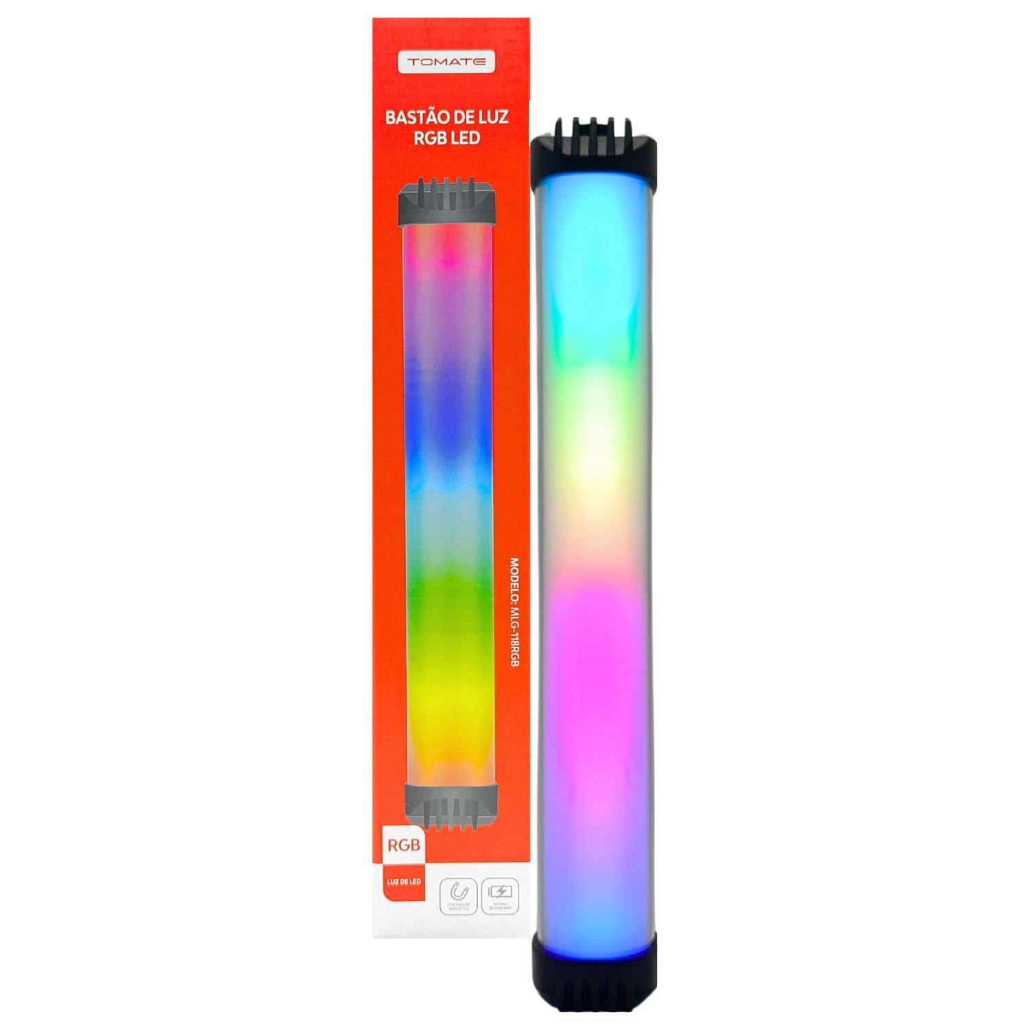 Bastão De Luz RGB 10w 2000 Mah 3 Ritmos De Música Com Controle Remoto - Tomate