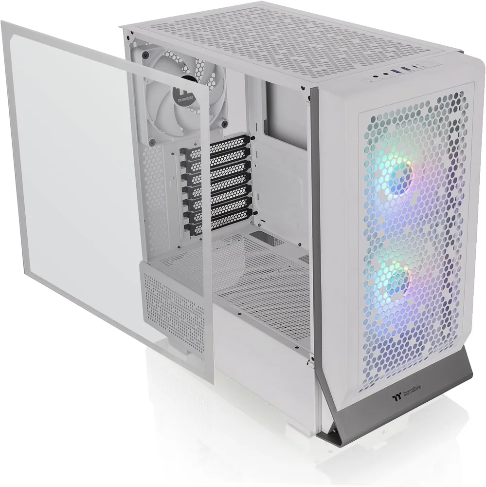 Imagem 3 de 5 do produto Gabinete Gamer Thermaltake Ceres 300 Tg ARGB Snow, Mid Tower, Vidro Temperado, E-atx, White, Sem Fonte, Com 3 Fans, Ca-1y2-00m6wn-00