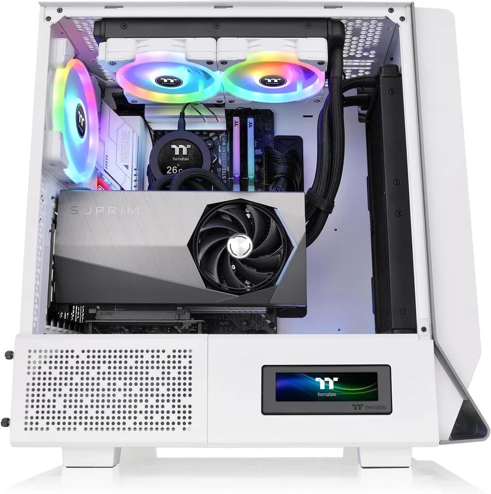 Imagem 4 de 5 do produto Gabinete Gamer Thermaltake Ceres 300 Tg ARGB Snow, Mid Tower, Vidro Temperado, E-atx, White, Sem Fonte, Com 3 Fans, Ca-1y2-00m6wn-00