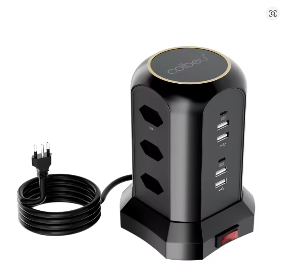 Torre De Tomada 4 Usb 9 Tomadas Carregamento Rápido 3 Em 1