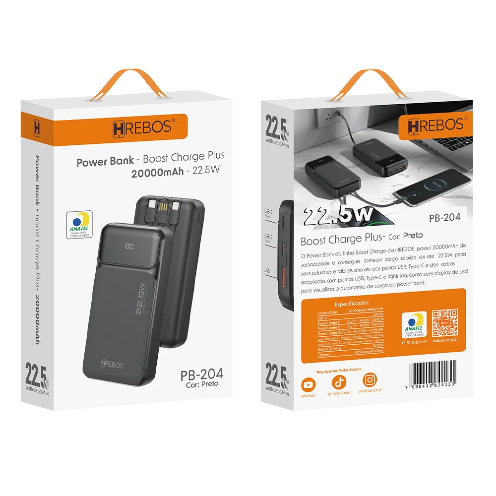 Imagem 5 de 5 do produto Power Bank Boost Charge Plus 20.000mah 22.5w  - Hrebos