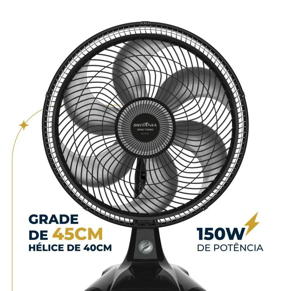 Imagem 5 de 5 do produto Ventilador Britânia Bvt405 Tecnologia Maxx Force 150w 220v