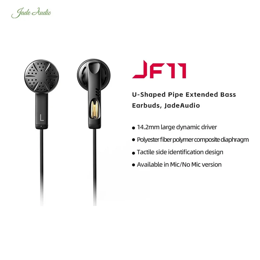 Imagem 2 de 2 do produto Fone De Ouvido Fiio Jf11 Preto Jadeaudio Dinâmico Earbud