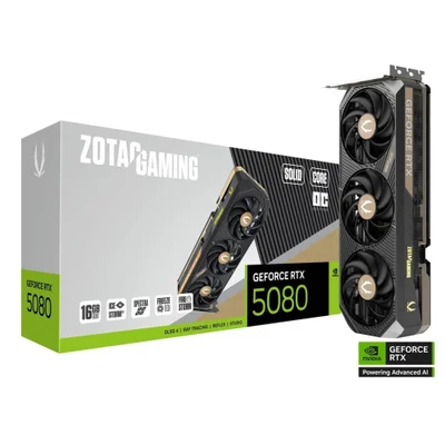 Placa De Video Zotac RTX 5080 Solid Core Oc 16gb Gddr7 256bits - Zt-b50800j2-10p