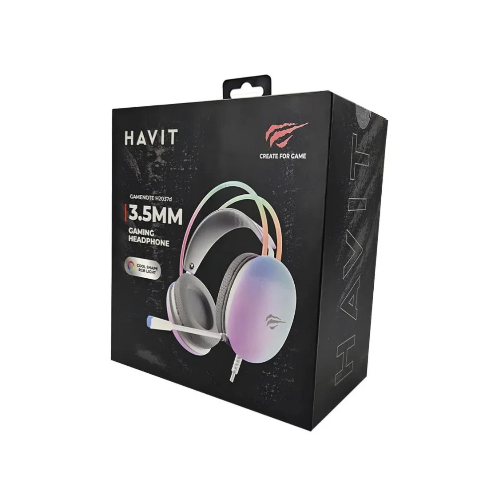 Headset Gamer Havit Gamenote H2037d RGB Branco Headset Gamer Havit Gamenote H2037d RGB Branco