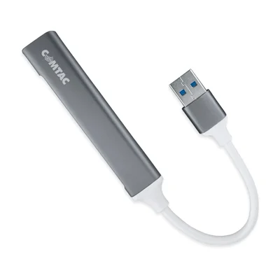 Hub Usb 3.0 E Usb 2.0 Alumínio 4 Portas Cinza Comtac 1102