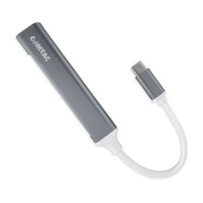 Hub Tipo C Alumínio Cinza 4 Portas Usb 3.0 E 2.0 Comtac 1101