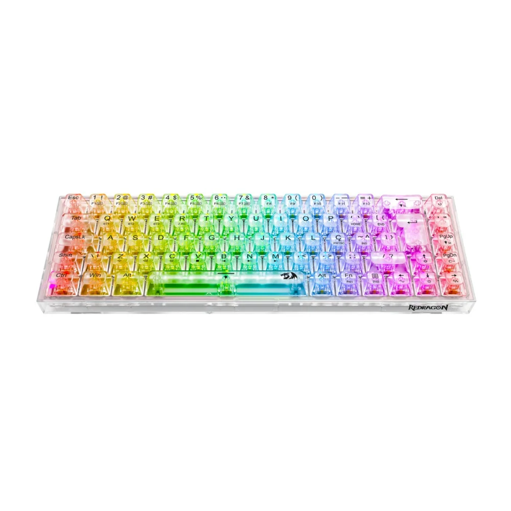 Imagem 4 de 5 do produto Teclado Mecânico Gamer Redragon Transparente Castor Pro RGB K631ct-RGB-pro