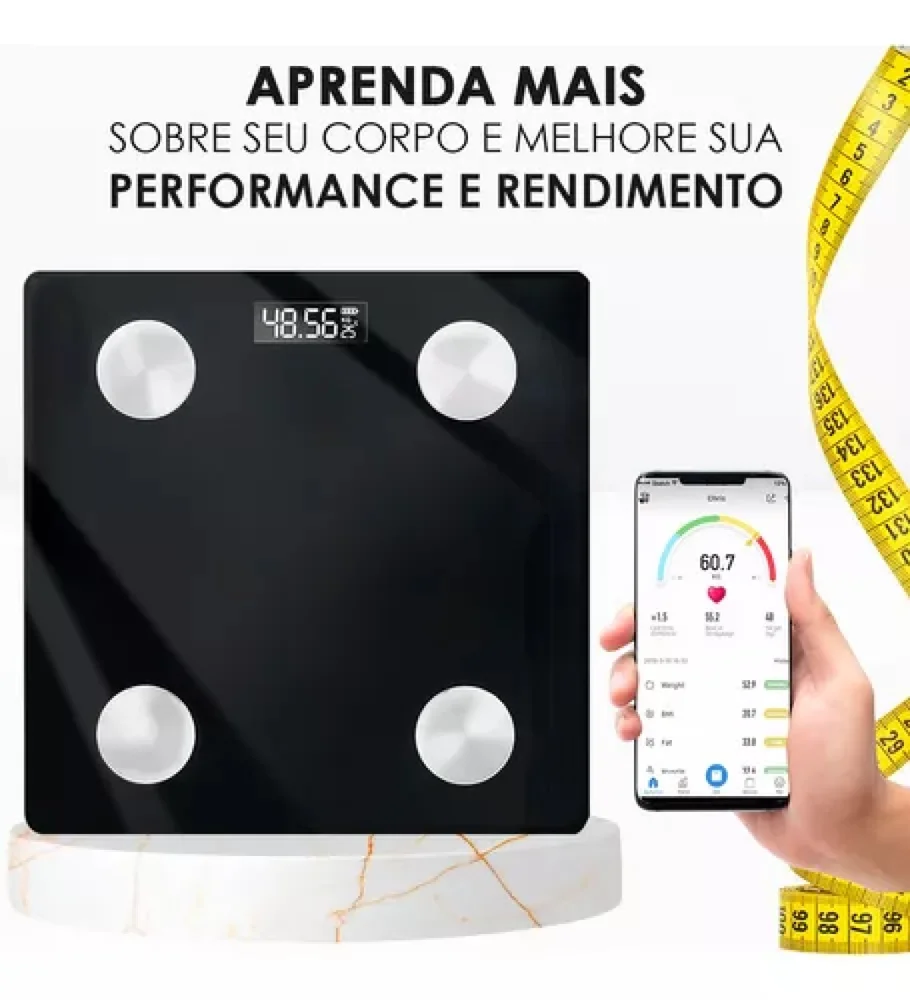 Imagem 5 de 5 do produto Balança Digital Smart Bioimpedância Bluetooth Alta Precisão 180kg