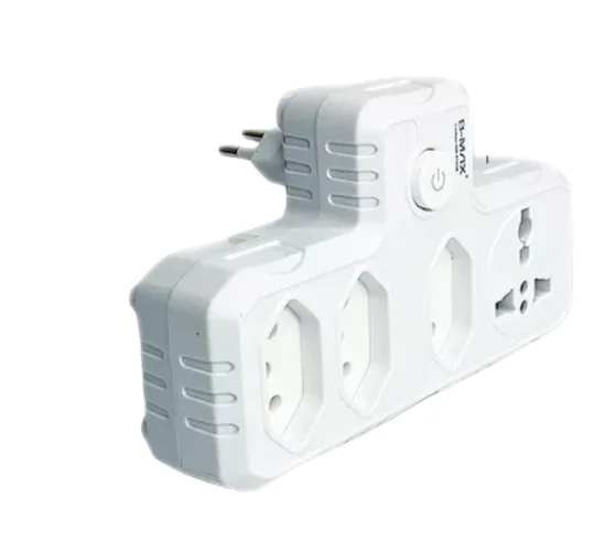 Imagem 1 de 5 do produto Adaptador Universal De Tomada 3 Tomadas Pinos Com Usb Tipo C Carregador Rápido