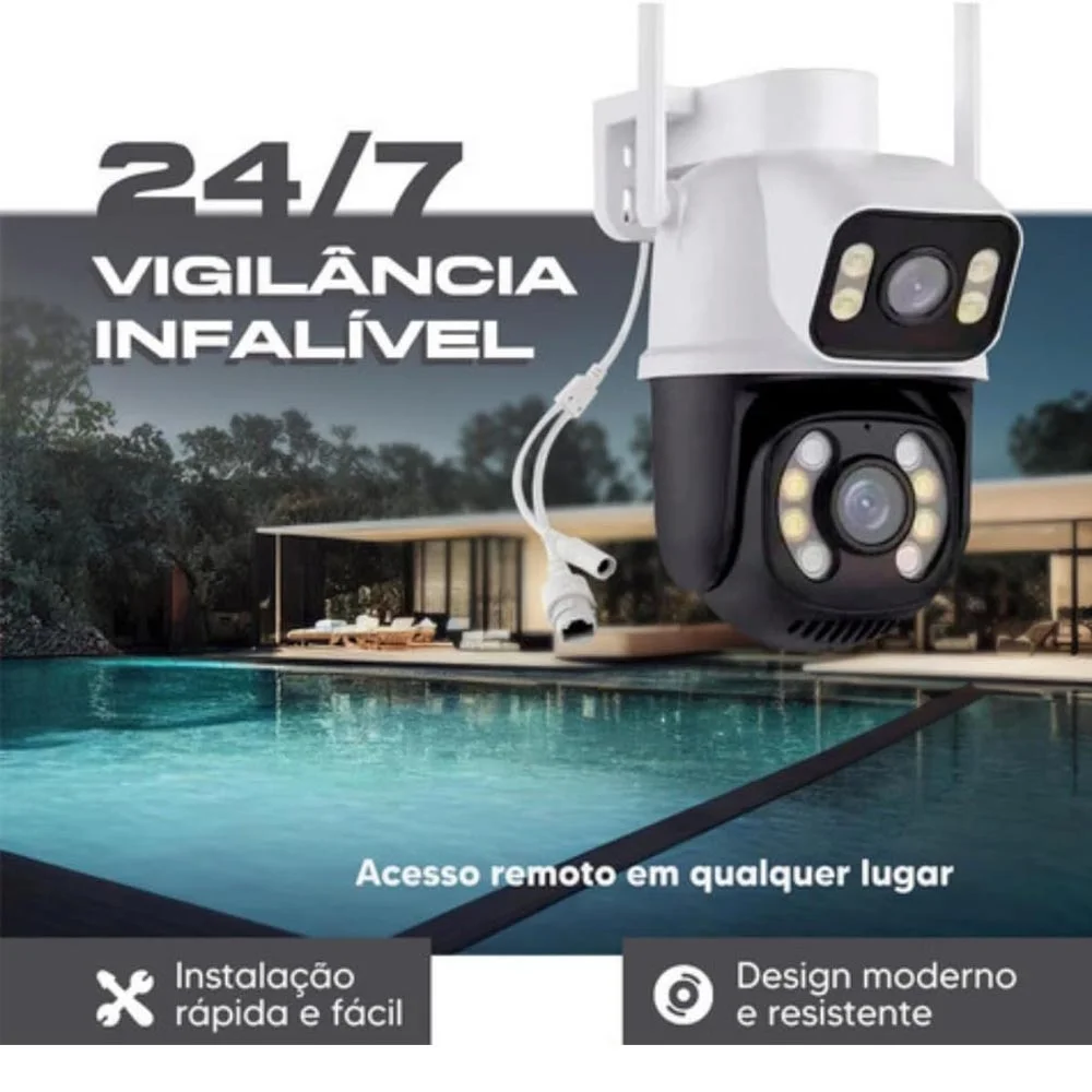 Imagem 3 de 5 do produto Câmera De Segurança Dupla Wi-fi Smart Angulo Duplo A28b 3mp Icsee