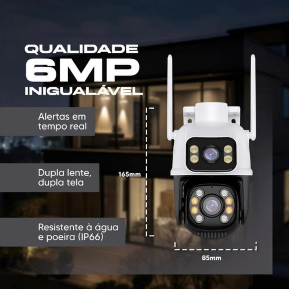 Imagem 4 de 5 do produto Câmera De Segurança Dupla Wi-fi Smart Angulo Duplo A28b 3mp Icsee