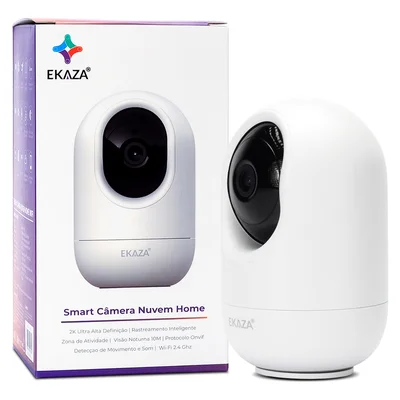 Câmera Interna Baba Inteligente Hd 2k 3mp Visão Noturna Tuya Smart Life Alexa Google Ekgd-t4117