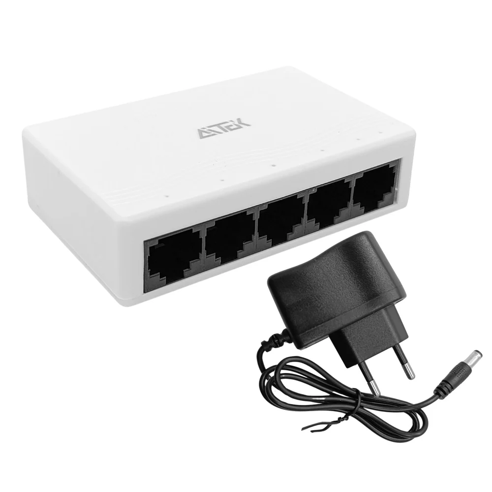 Imagem 2 de 5 do produto Switch Gigabit-ethernet 1000mbps 5 Portas Rj45 Trnasmissão Até 100m - Aitek