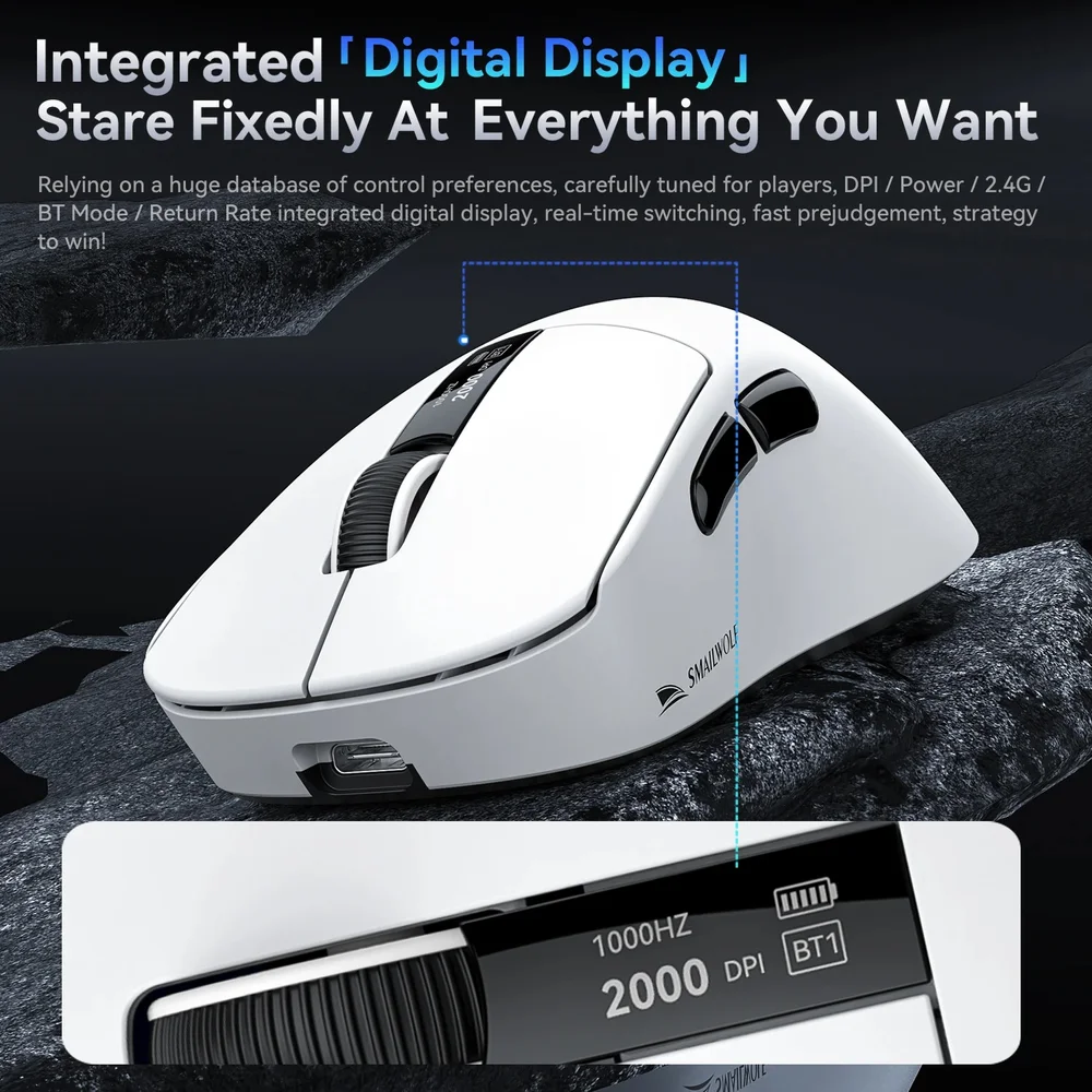 Imagem 5 de 5 do produto Mouse Smailwolf M6 Paw3311 12000dpi 1khz Tri-mode Preto