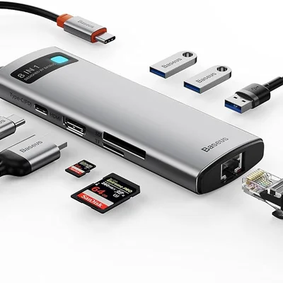 Adaptador Hub Baseus 8 Em 1 Macbok Air Pro Thunderbolt Usb-c