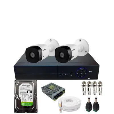 Kit 2 Câmeras Intelbras 1120b Hd Dvr De 04 Canais Alta Performance Hd 1TB No Dvr