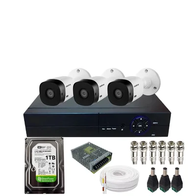 Kit 3 Câmeras Intelbras 20 Mts Dvr 04 Canais Alta Performance Com Hd 1TB Cor Branca