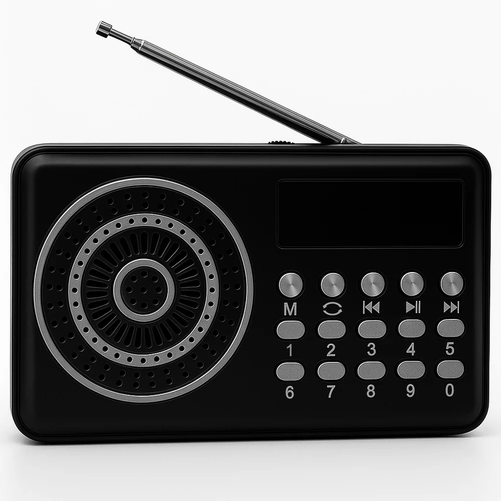 Rádio Portátil Recarregável Sem Fio Com Bluetooth, Usb, Tf, Auxiliar E Am/fm - Azul Cor:preto