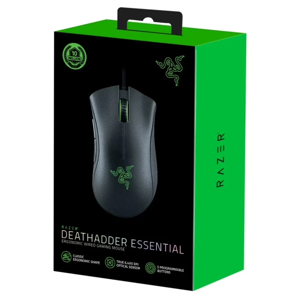 Imagem 4 de 5 do produto Mouse Gamer Ergonômico Razer Deathadder Essential, Com Fio, 6400 Dpi, 5 Botões.