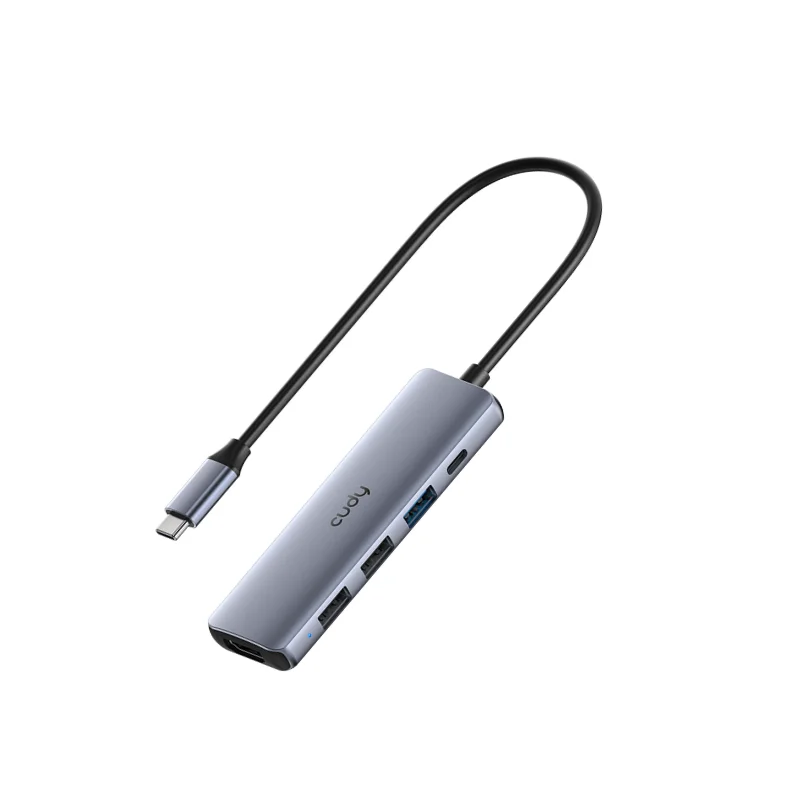 Imagem 2 de 5 do produto Hub Usb-c Cudy Uh405 5 Em 1 Usb HDMI 4k Pd 100w Usb-a Até 5gbps - Uh405 V1.0