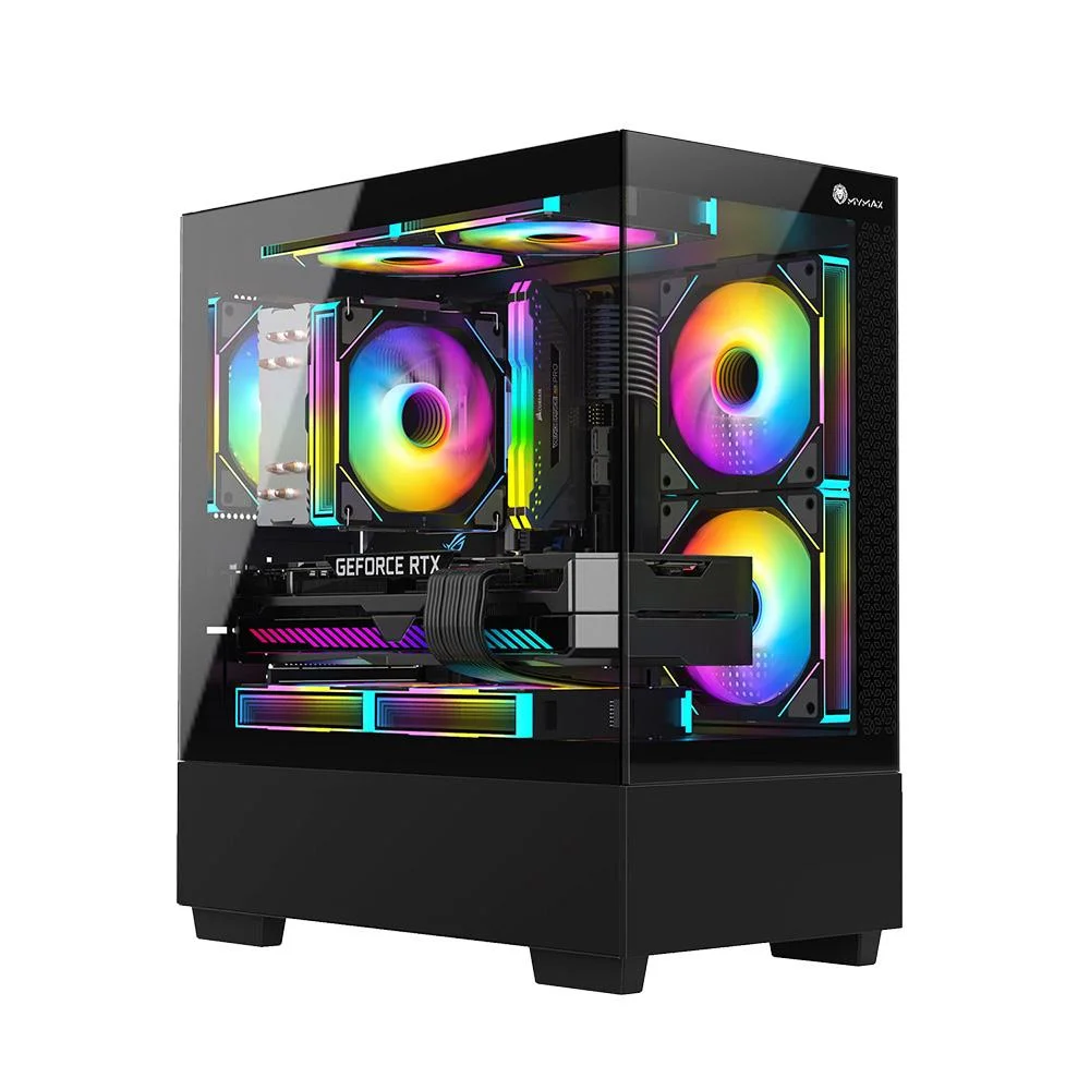 Gabinete Gamer Kyrios Micro Atx 3 Fans Rbg Preto Mymax Mymax