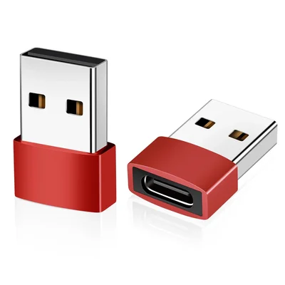 Adaptador Usb A Macho X Tipo C Fêmea - Vermelho