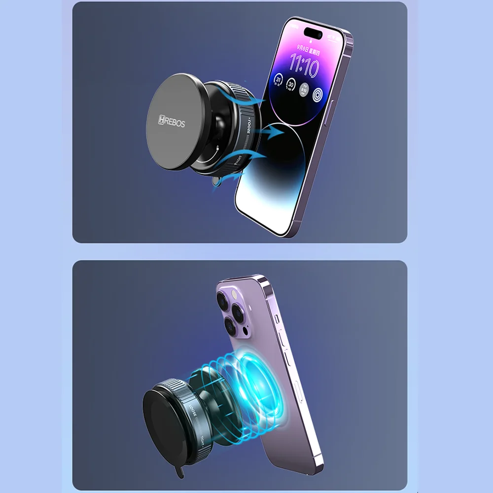 Imagem 4 de 5 do produto Suporte Veicular Fixação Por Sucção E Magnética Premium Air Dock - Hrebos