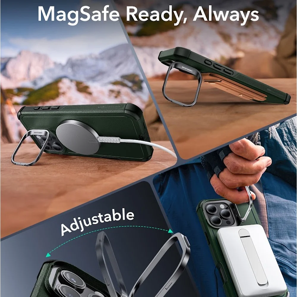 Imagem 3 de 5 do produto Esr Cyber Armor With Stash Stand Iphone 16 Pro Max Green 1a76605