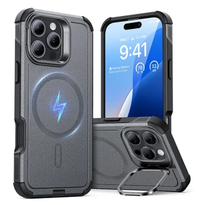 Esr Cyber Armor With Stash Stand Iphone 16 Pro Max Grey 1a76603