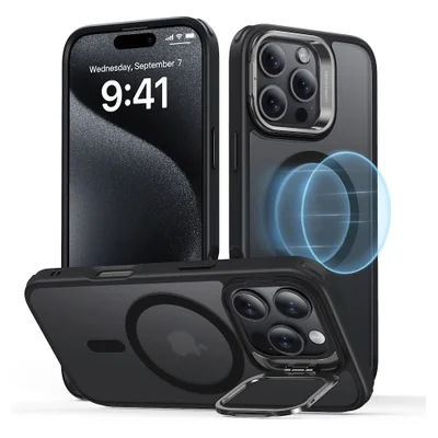Esr Classic Hybrid With Stash Stand Iphone 16 Pro Frosted Black 1a74903