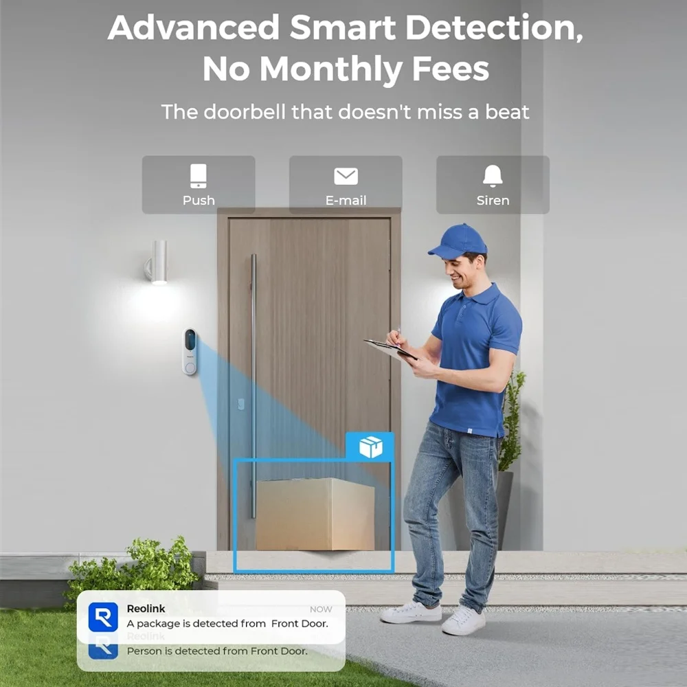 Imagem 5 de 5 do produto Câmera Campainha De Vídeo Reolink 2k Wi-fi Com Bateria