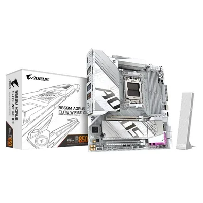 Placa Mãe Gigabyte B850m Aorus Elite Ice Wifi6e Am5 4xDDR5 Amd B850 Matx
