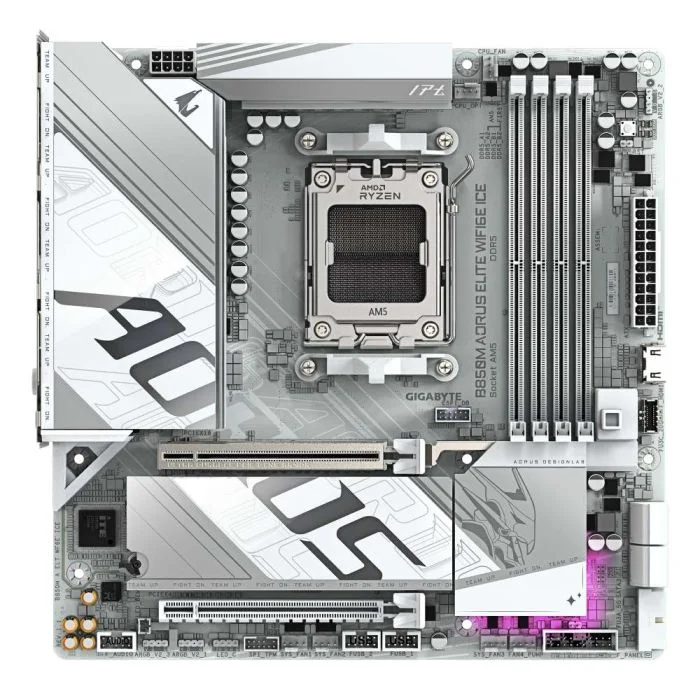 Imagem 2 de 5 do produto Placa Mãe Gigabyte B850m Aorus Elite Ice Wifi6e Am5 4xDDR5 Amd B850 Matx