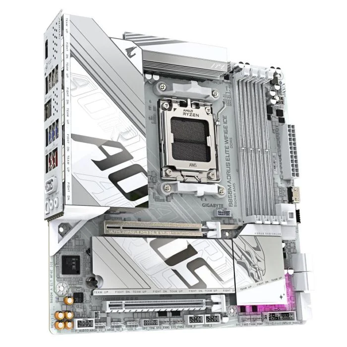 Imagem 4 de 5 do produto Placa Mãe Gigabyte B850m Aorus Elite Ice Wifi6e Am5 4xDDR5 Amd B850 Matx