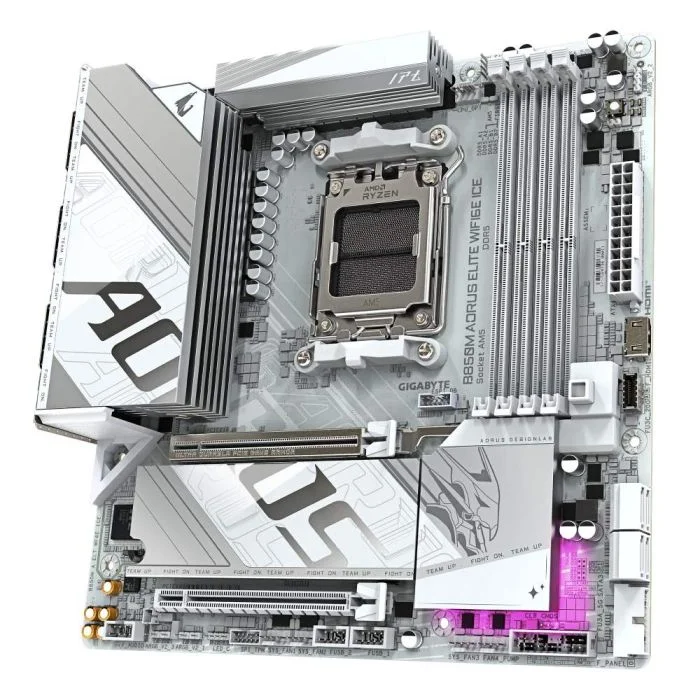 Imagem 5 de 5 do produto Placa Mãe Gigabyte B850m Aorus Elite Ice Wifi6e Am5 4xDDR5 Amd B850 Matx