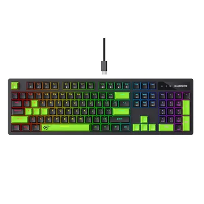Teclado Gamer Mecânico Havit Kb-893l Rgb Preto Idioma Inglês Internacional