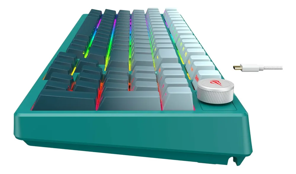Imagem 2 de 4 do produto Teclado Gamer Havit Kb899l Mecânico Rgb Verde.