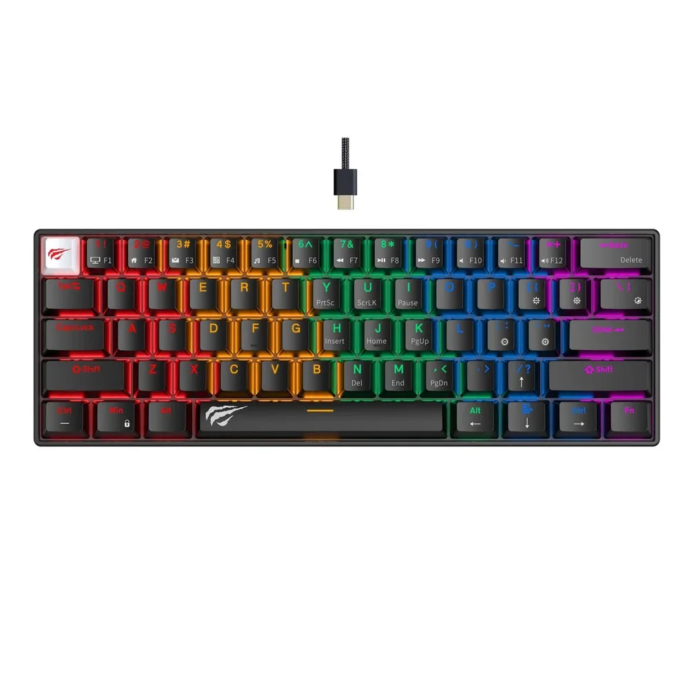 Teclado Alfanumerico De Ate 114 Teclas - Preto - Havit - Kb903l. Teclado Alfanumerico De Ate 114 Teclas - Preto - Havit - Kb903l.
