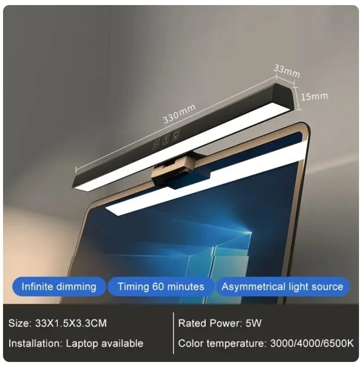 Imagem 3 de 5 do produto Luminária LED Para monitor E notebooks Iluminação Regulável