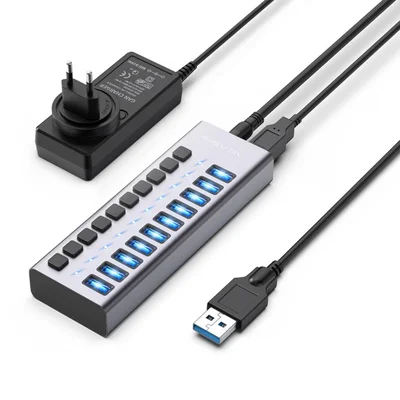 Hub Com 10 Portas Usb 3.0 Com Interruptores Individuais