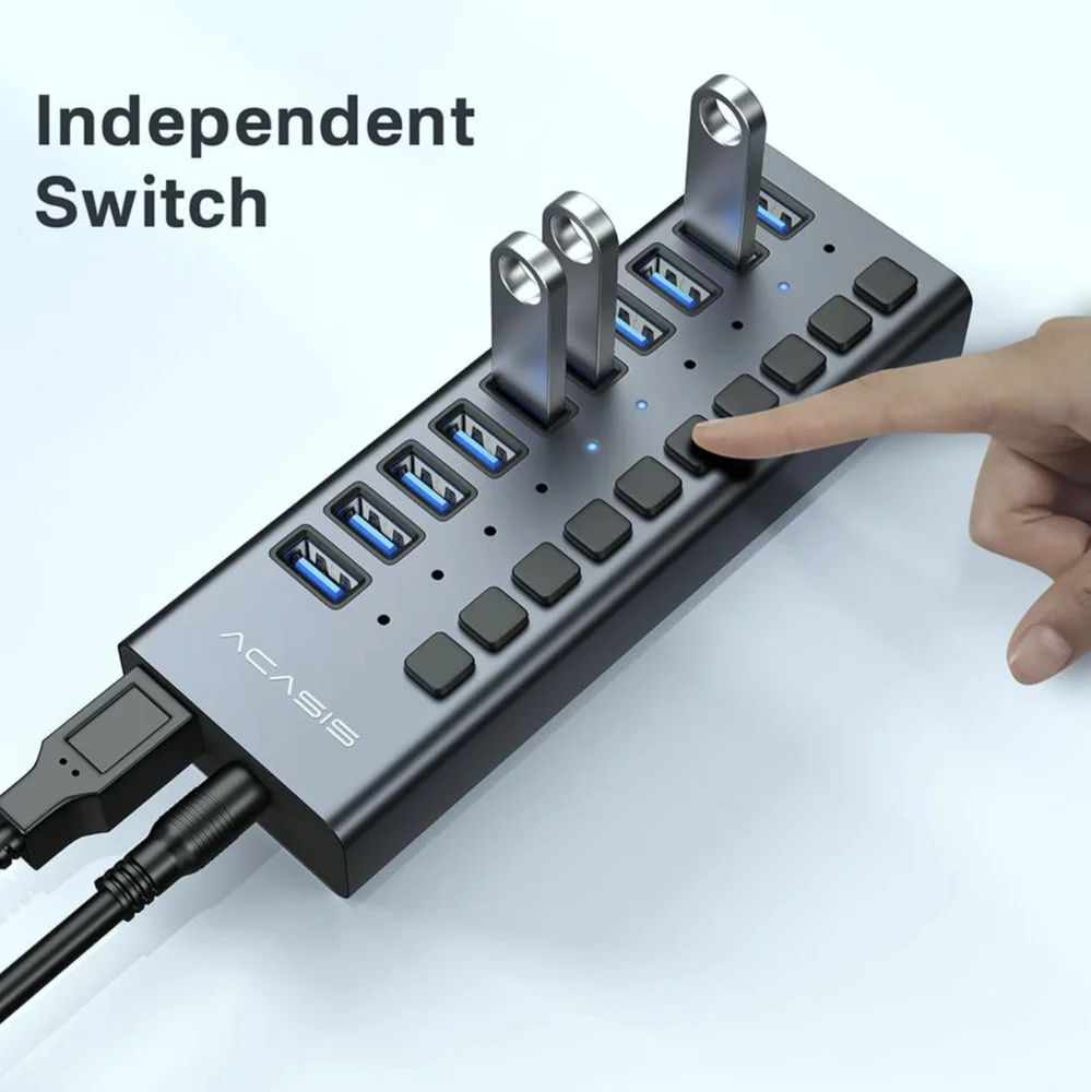 Imagem 5 de 5 do produto Hub Com 10 Portas Usb 3.0 Com Interruptores Individuais