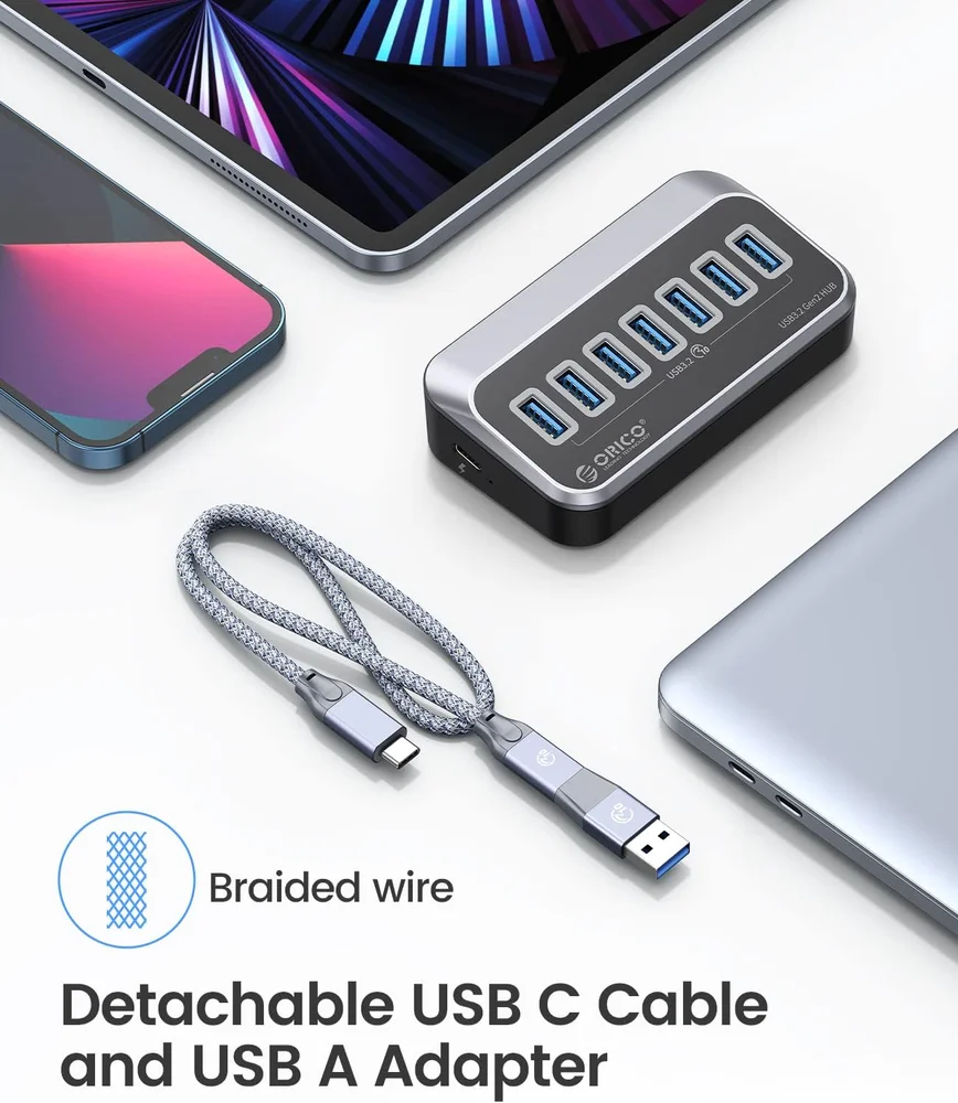 Imagem 3 de 5 do produto Hub Orico De 7 Portas Usb 3.2 Gen1